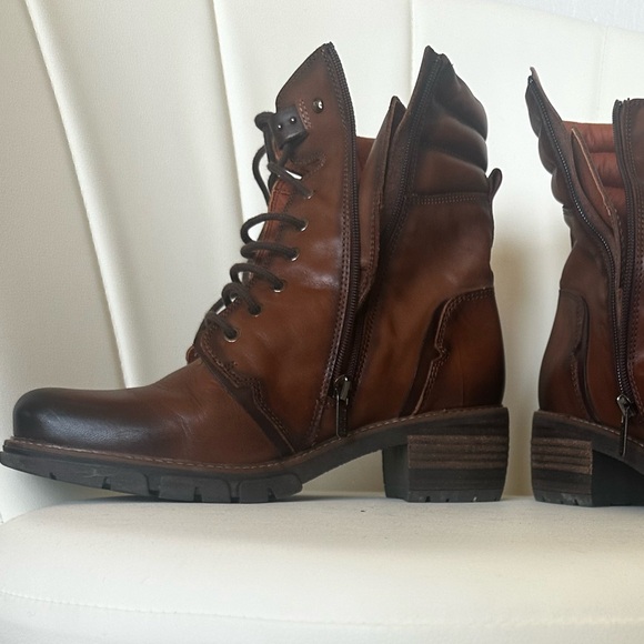 PIKOLINOS Chestnut Leather Combat Boots - Picture 3 of 5